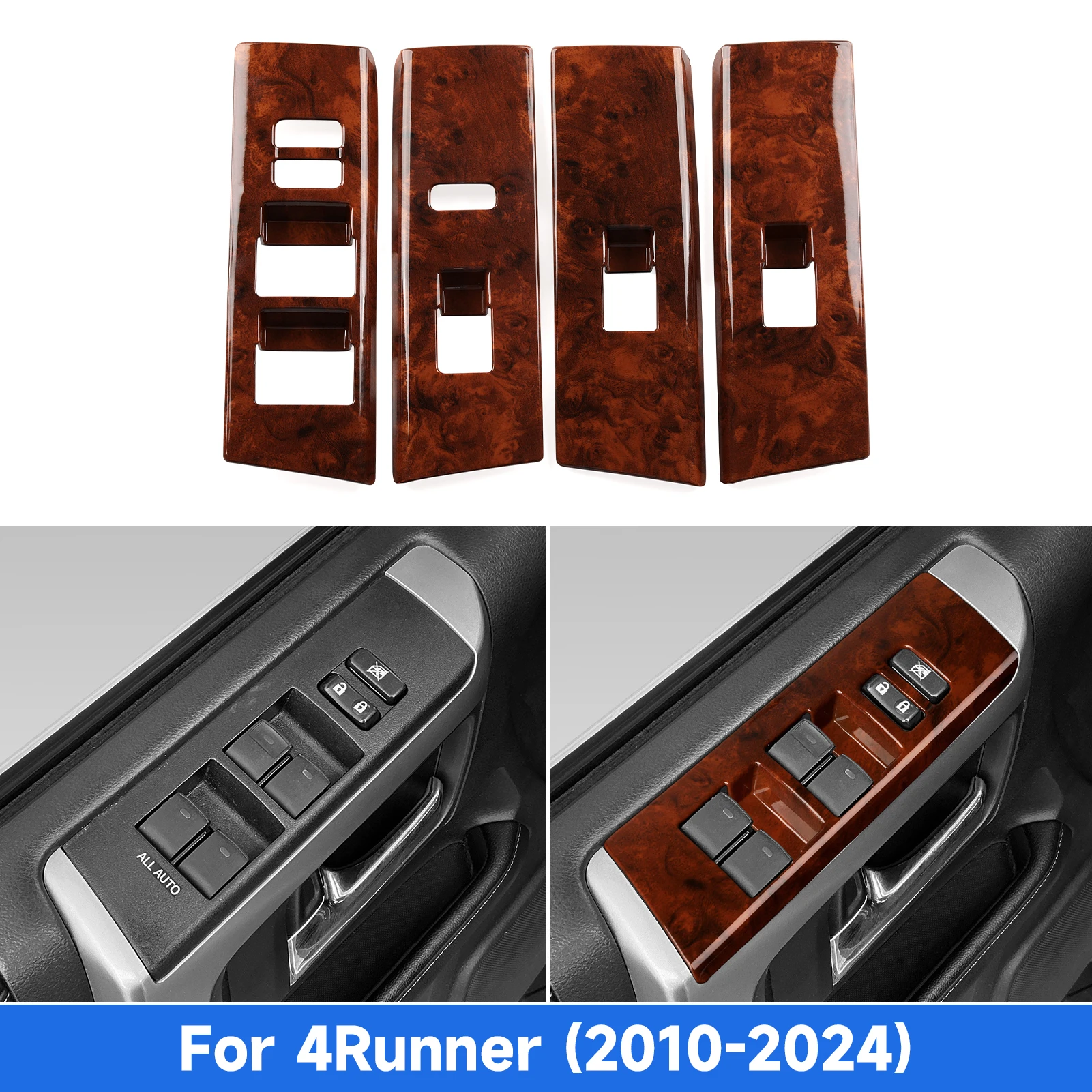 For Toyota 4Runner (2010-2024).Car Window Lift Switch Panel. Wood Grain Interior Sticker ABS Trim Accessories
For Toyota 4Runner (2010-2024).Car Window Lift Switch Panel. Wood Grain Interior Sticker ABS Trim Accessories