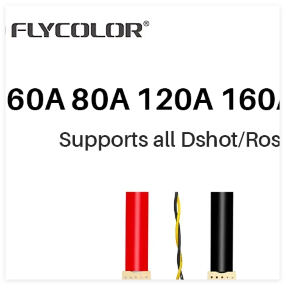 Flycolor Brushless ESC X-Cross HV3 60A 80A 120A 160A 5-12S BLHeli-32 For RC FPV Drone
Flycolor Brushless ESC X-Cross HV3 60A 80A 120A 160A 5-12S BLHeli-32 For RC FPV Drone