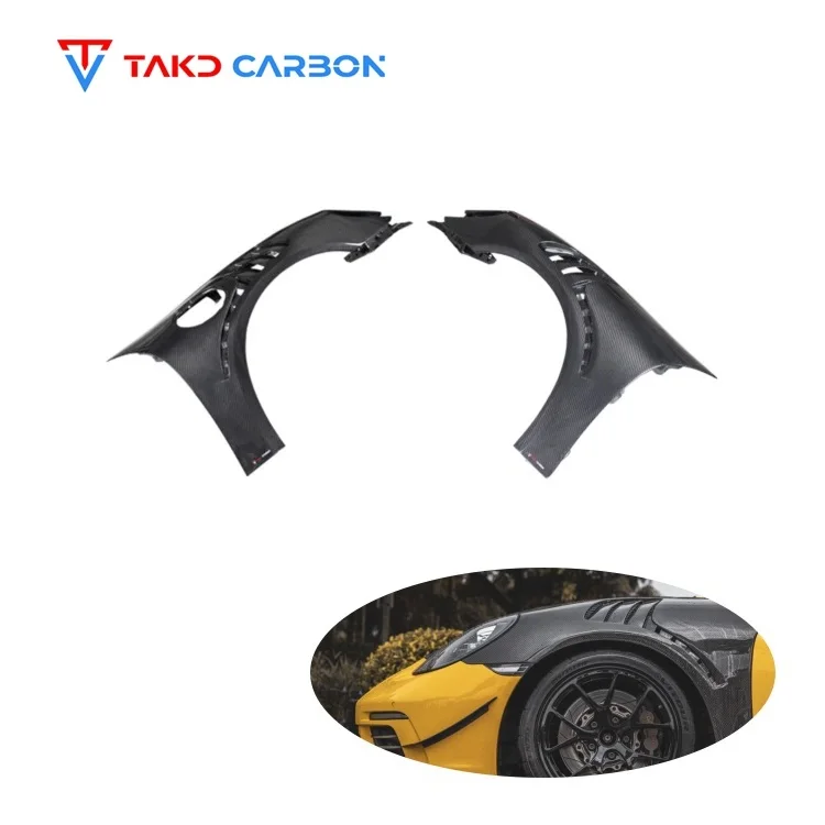 TAKD Original Design New Style Dry Carbon Fiber Car Front Wheel Inner Fenders Flares for Porsches 718 Cayman Boxster 2016-2020
TAKD Original Design New Style Dry Carbon Fiber Car Front Wheel Inner Fenders Flares for Porsches 718 Cayman Boxster 2016-2020