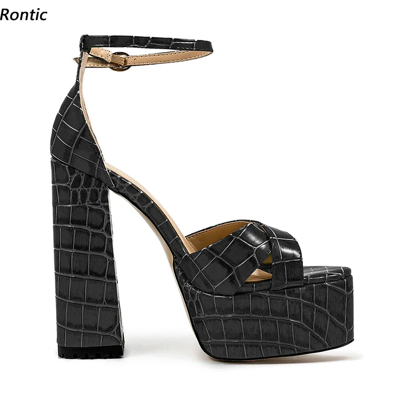 Rontic Women Platform Sandals Ankle Buckle Strap Block Heels Open Toe Pretty Black Red Green Casual Shoes US Size 5-13
Rontic Women Platform Sandals Ankle Buckle Strap Block Heels Open Toe Pretty Black Red Green Casual Shoes US Size 5-13
