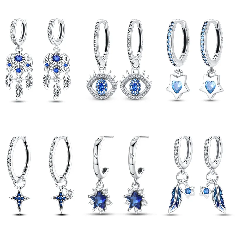 100% 925 Sterling Silver Earrings Devil's Eyes CZ U Shape Blue Zircon Jewelry For Sparkling Hoop Earrings Wedding
100% 925 Sterling Silver Earrings Devil's Eyes CZ U Shape Blue Zircon Jewelry For Sparkling Hoop Earrings Wedding