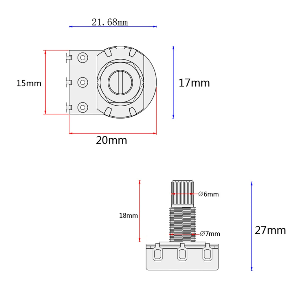 5Pcs B10k Full Size Bass Pots Potentiometer Long Knurled Shaft Audio Taper Low Friction Guitar Guitar Potentiometer B10k
5Pcs B10k Full Size Bass Pots Potentiometer Long Knurled Shaft Audio Taper Low Friction Guitar Guitar Potentiometer B10k