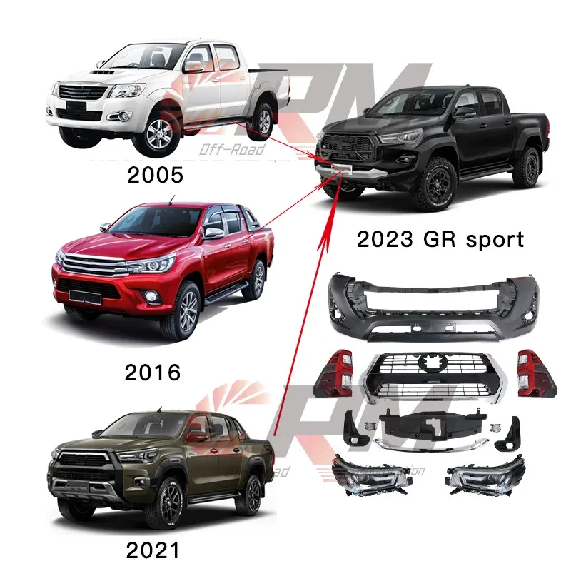 Conversion Kit Bodykit Body Kit Accessories Facelift Body Kits Hilux Rocco Vigo2005-2022 To GR Sports 2023 Style
Conversion Kit Bodykit Body Kit Accessories Facelift Body Kits Hilux Rocco Vigo2005-2022 To GR Sports 2023 Style