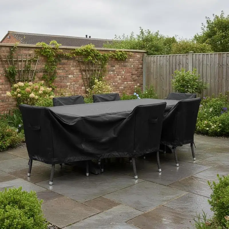 Outdoor Furniture Protector 126x63x28 Inch For Garden Table Terrace Dining Set Backyard Porch Heavy Duty 420D Oxford Fabric Rectangular Cover Breathable Air Vents Adjustable Drawstring Buckle Straps Black
Outdoor Furniture Protector 126x63x28 Inch For Garden Table Terrace Dining Set Backyard Porch Heavy Duty 420D Oxford Fabric Rectangular Cover Breathable Air Vents Adjustable Drawstring Buckle Straps Black