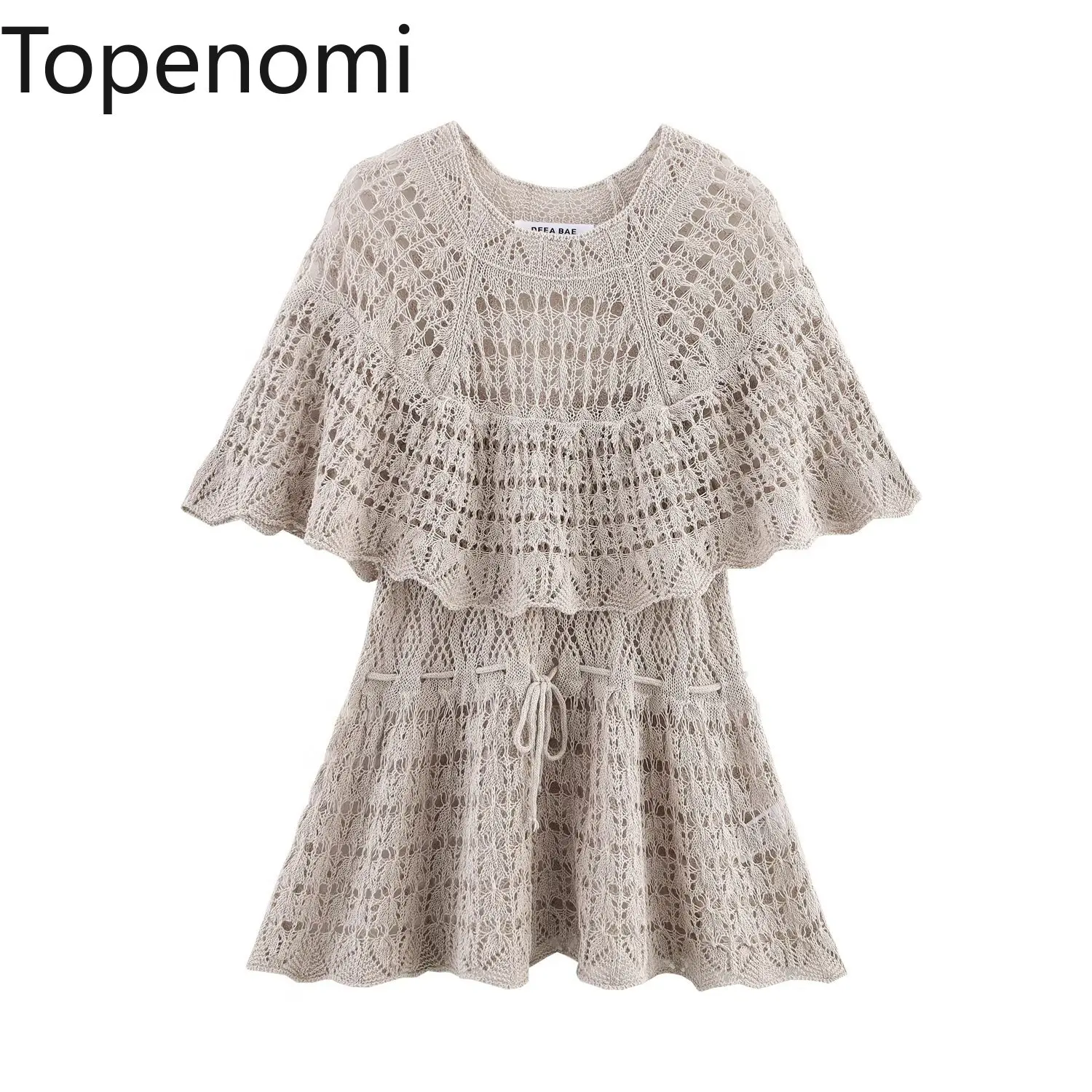 Topenomi Elegant Tierred Hollow Out Knitted Tops Women Summer Hook Flower Lace Up Waist Slim Fit Pullover Fashion Y2k Sweater
Topenomi Elegant Tierred Hollow Out Knitted Tops Women Summer Hook Flower Lace Up Waist Slim Fit Pullover Fashion Y2k Sweater