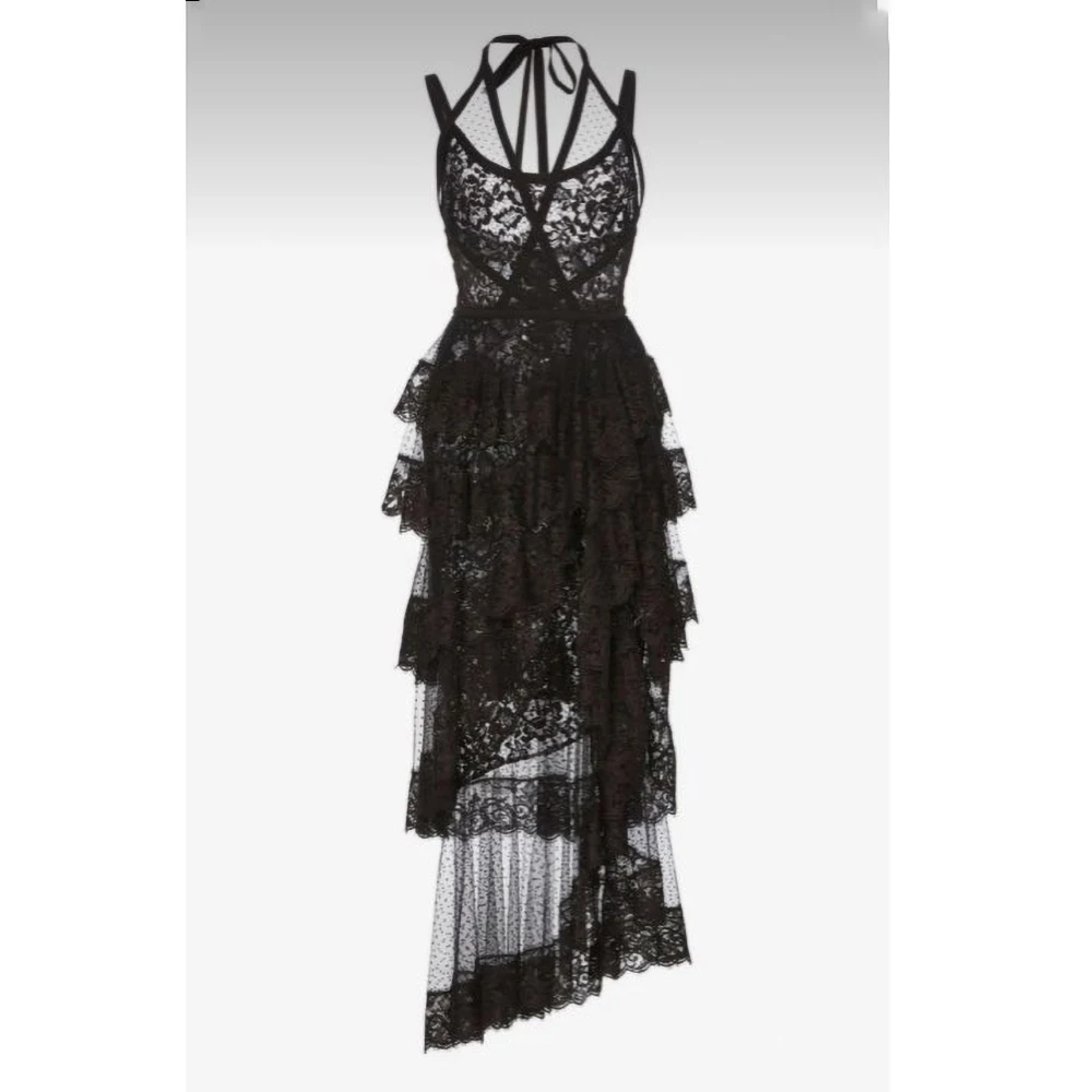 Gothic Black Lace A-line Sexy Women's Dress Spaghetti Strap Multi-layer Tulle Wedding Church Ball Prom Dress Skirt Custom
Gothic Black Lace A-line Sexy Women's Dress Spaghetti Strap Multi-layer Tulle Wedding Church Ball Prom Dress Skirt Custom