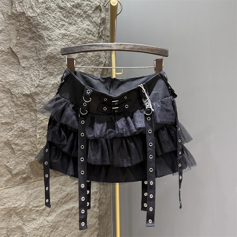 American Retro Spice Girl Black Mesh Cake Skirt Female Design Sense Strap Short Skirts Skinny Fluffy Falda Sexy Mujer
American Retro Spice Girl Black Mesh Cake Skirt Female Design Sense Strap Short Skirts Skinny Fluffy Falda Sexy Mujer
