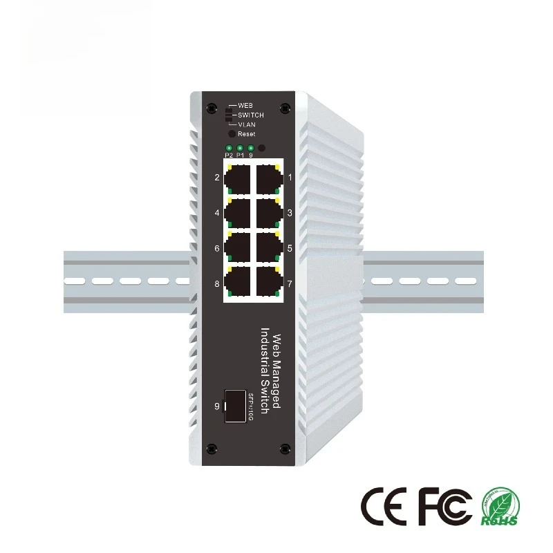 The 9-port SFP Industrial Switch Has 1SFP Port and 8POE Port STP, RSTP Protocol Dip Switches
The 9-port SFP Industrial Switch Has 1SFP Port and 8POE Port STP, RSTP Protocol Dip Switches