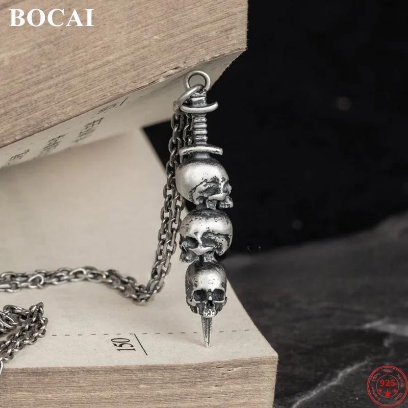 BOCAI S925 Стерлингового Серебра Подвески Подвески для Женщин Мужчин Ретро Череп-Голова Меч через Скелет Панк Ювелирные Изделия Оптом
BOCAI S925 Стерлингового Серебра Подвески Подвески для Женщин Мужчин Ретро Череп-Голова Меч через Скелет Панк Ювелирные Изделия Оптом