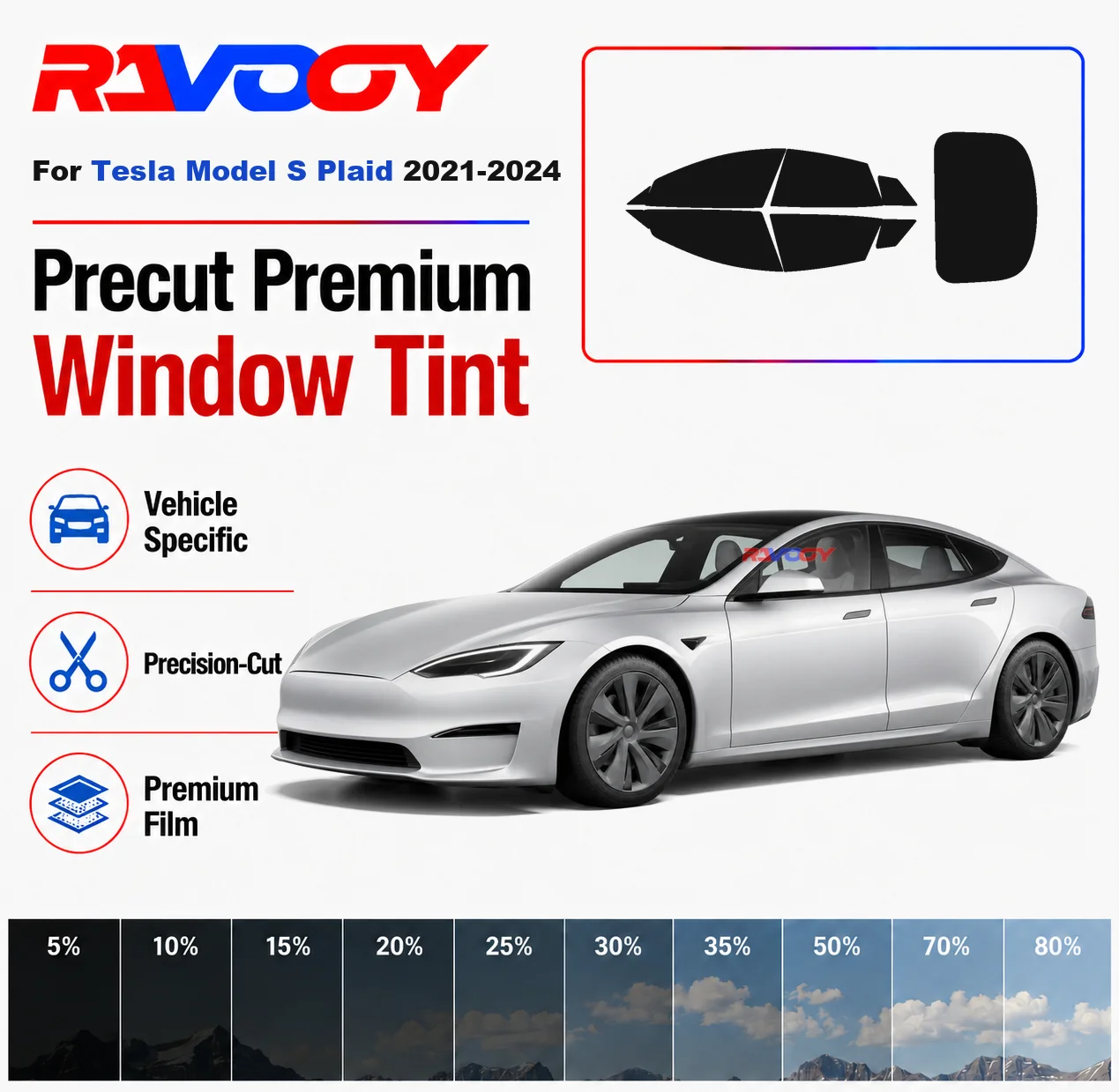 Premium Precut Window Tint Kit Front Rear Windows Rear Windshield For Tesla Model S Plaid 2021-2024 Car Solar Nano Ceramic Film
Premium Precut Window Tint Kit Front Rear Windows Rear Windshield For Tesla Model S Plaid 2021-2024 Car Solar Nano Ceramic Film