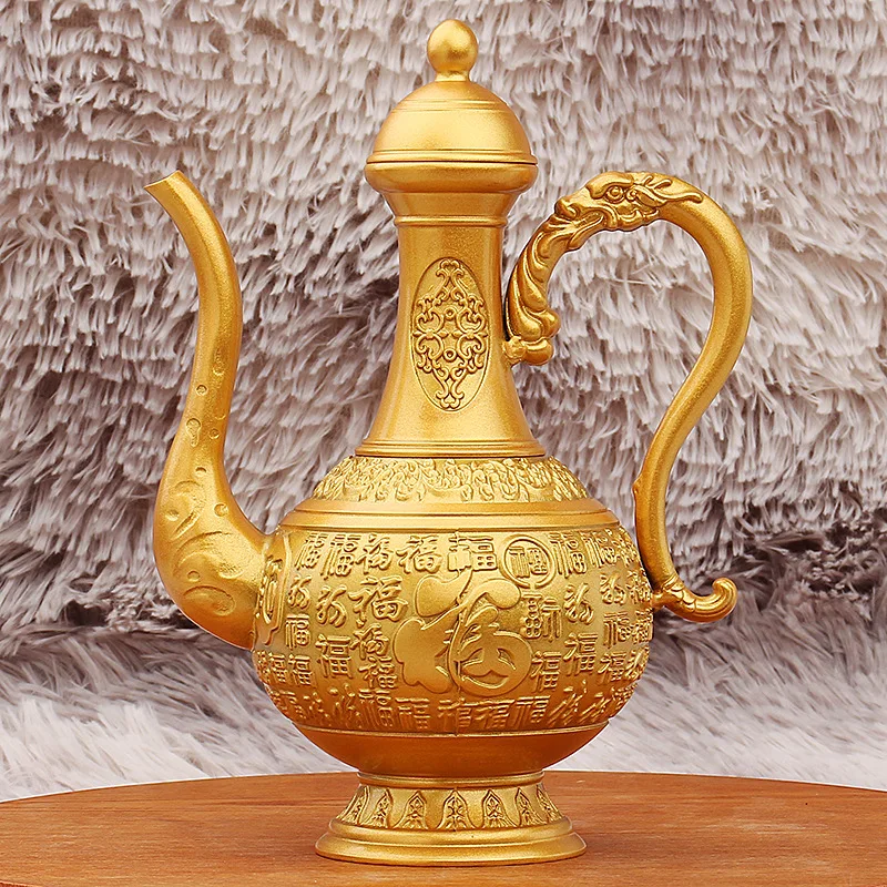 Brass Baifu Wine Pot Home Living Room Embossed Sand Gold Wine Set Desktop Decoration Gifts Metal Crafts Wholesale
Brass Baifu Wine Pot Home Living Room Embossed Sand Gold Wine Set Desktop Decoration Gifts Metal Crafts Wholesale