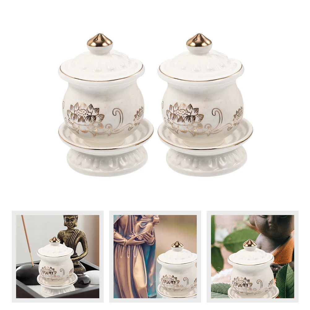 2Pcs Water Offering Cup Temple Ceramic Buddhist Cup Lotus Flower Relief Ritual Decor Buddhist Supplies Water Supply Container
2Pcs Water Offering Cup Temple Ceramic Buddhist Cup Lotus Flower Relief Ritual Decor Buddhist Supplies Water Supply Container