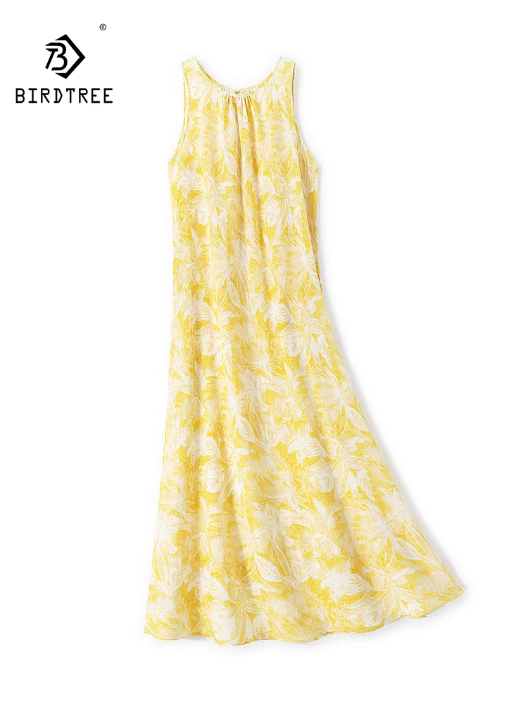 BirdTree-Silk Double Crepe Elegant Vest Dress, O Neck Floral Print, Women Beach Vacation Thin Dress, 2026 Summer New D65206CC
BirdTree-Silk Double Crepe Elegant Vest Dress, O Neck Floral Print, Women Beach Vacation Thin Dress, 2026 Summer New D65206CC
