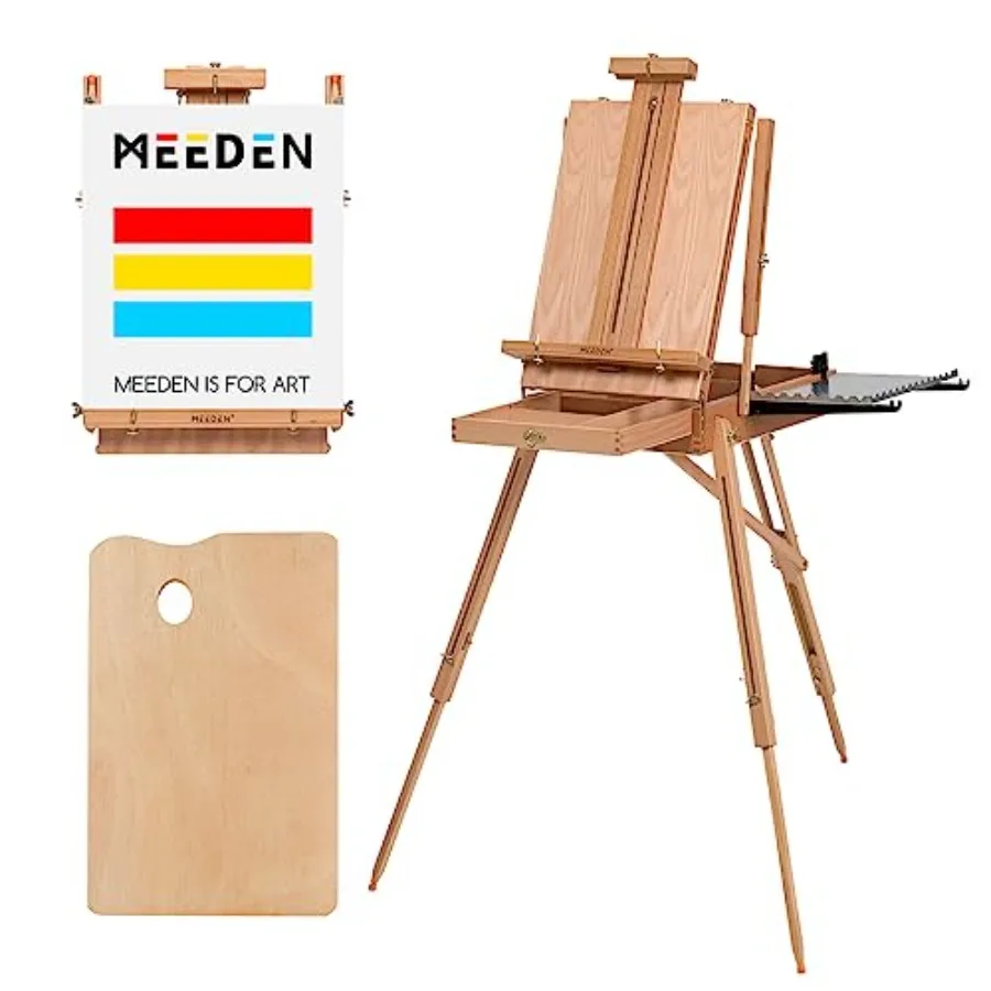 French Easel Large Sketchbox Easel - Foldable Portable Beechwood Field Art Easel with Drawer Palette and Metal Tray for Profess
French Easel Large Sketchbox Easel - Foldable Portable Beechwood Field Art Easel with Drawer Palette and Metal Tray for Profess