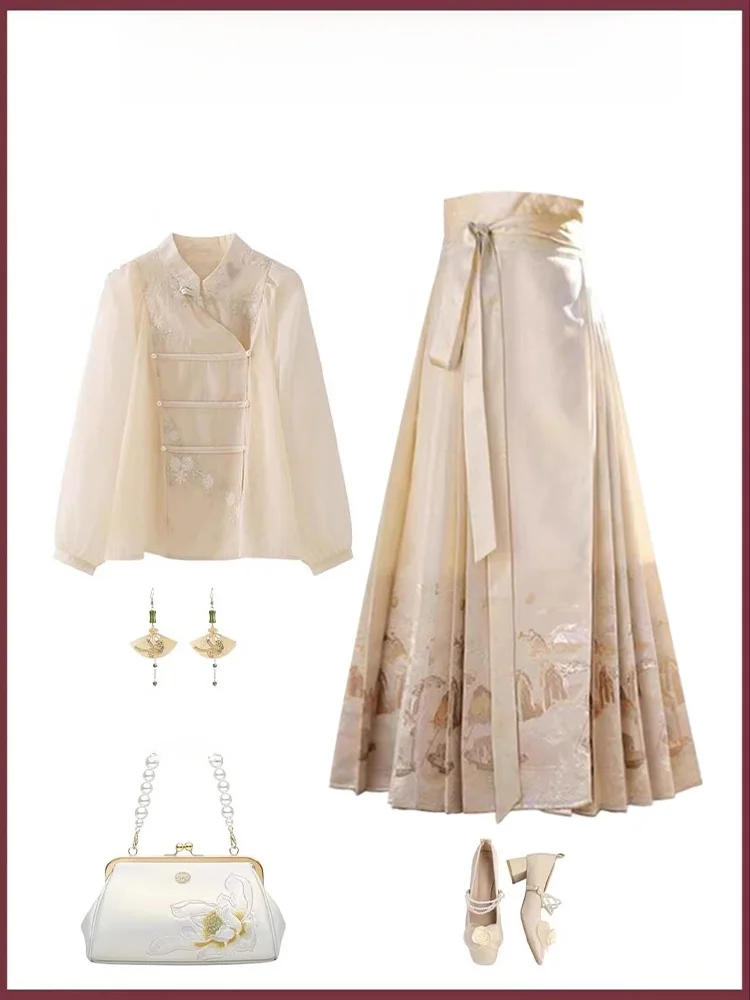 Универсальный улучшенный Hanfu irt, весенний новый дизайн, утягивающий мясо, новая китайская национальная юбка с хвостом, две пирожки...
Универсальный улучшенный Hanfu irt, весенний новый дизайн, утягивающий мясо, новая китайская национальная юбка с хвостом, две пирожки...