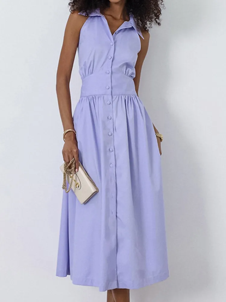 2025 Summer Button Women's Long Dress New Fashion Temperament Elegant Sleeveless Shirt Skirt Style Commuter Waist A-word Dresses
2025 Summer Button Women's Long Dress New Fashion Temperament Elegant Sleeveless Shirt Skirt Style Commuter Waist A-word Dresses