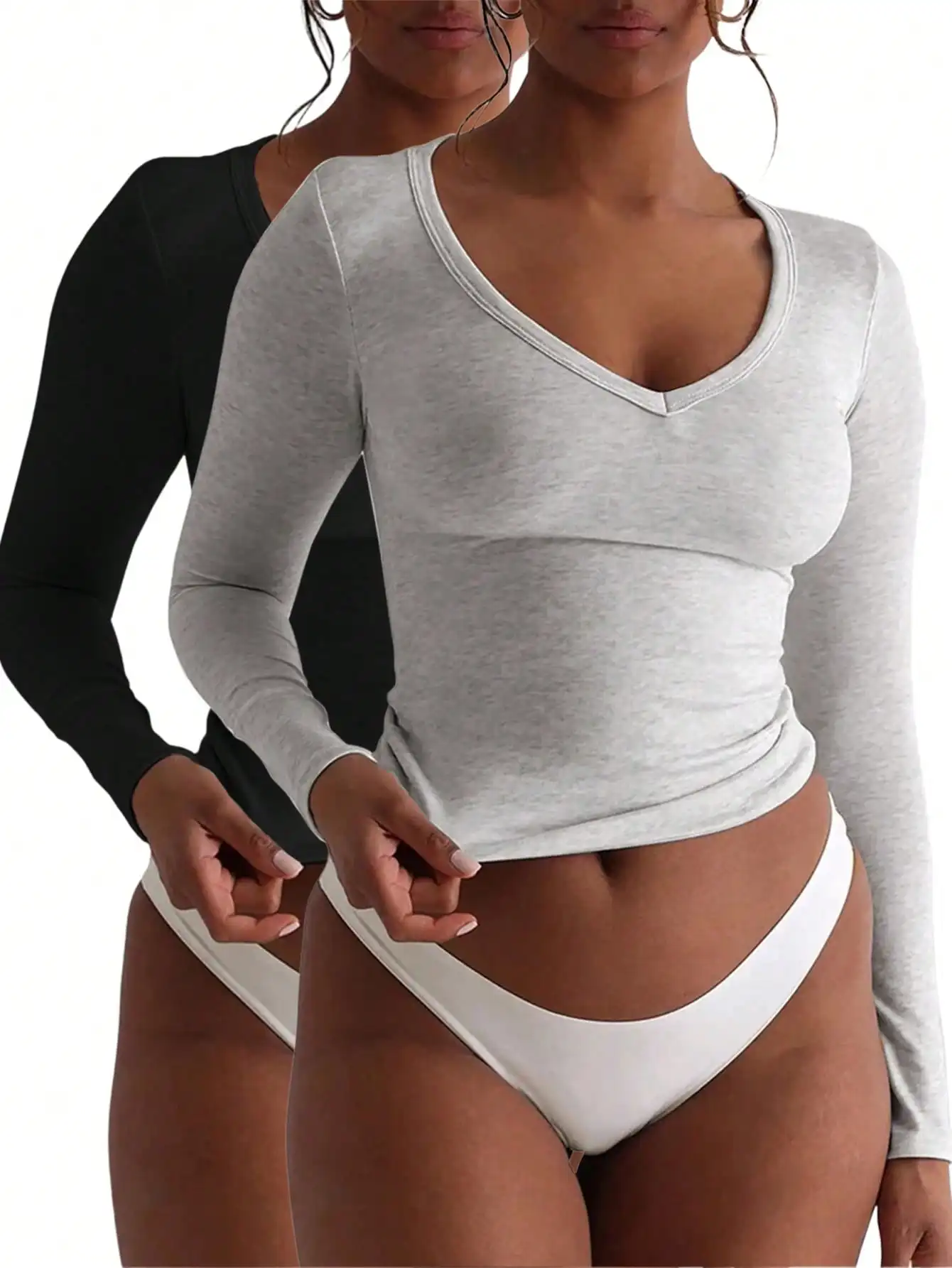 Women's V-Neck Long Sleeve Minimalist T-Shirt, Casual Fall Top for Daily Wear
Women's V-Neck Long Sleeve Minimalist T-Shirt, Casual Fall Top for Daily Wear