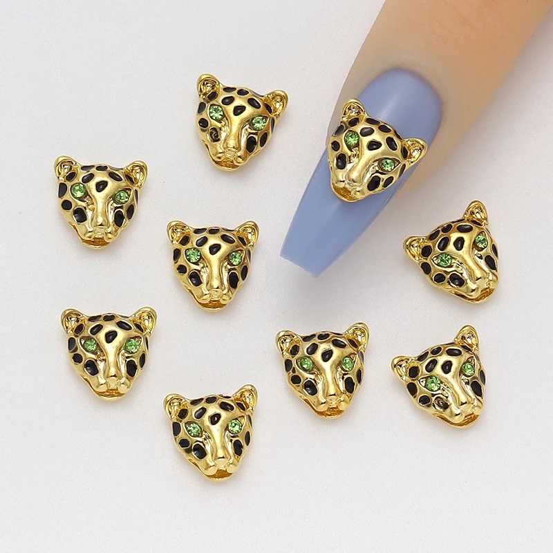10 pcs Golden Metal Leopard Head Nail Art Charms | 3D Fashion Nail Jewelry, Nail Art Accessories for Women, Nail Art Decorations
10 pcs Golden Metal Leopard Head Nail Art Charms | 3D Fashion Nail Jewelry, Nail Art Accessories for Women, Nail Art Decorations