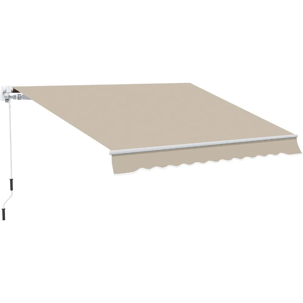 13' X 8' Retractable Awning, Patio Awnings, Sunshade Shelter W/Manual Crank Handle, UV&Water-Resistant Fabric and Aluminum Frame
13' X 8' Retractable Awning, Patio Awnings, Sunshade Shelter W/Manual Crank Handle, UV&Water-Resistant Fabric and Aluminum Frame
