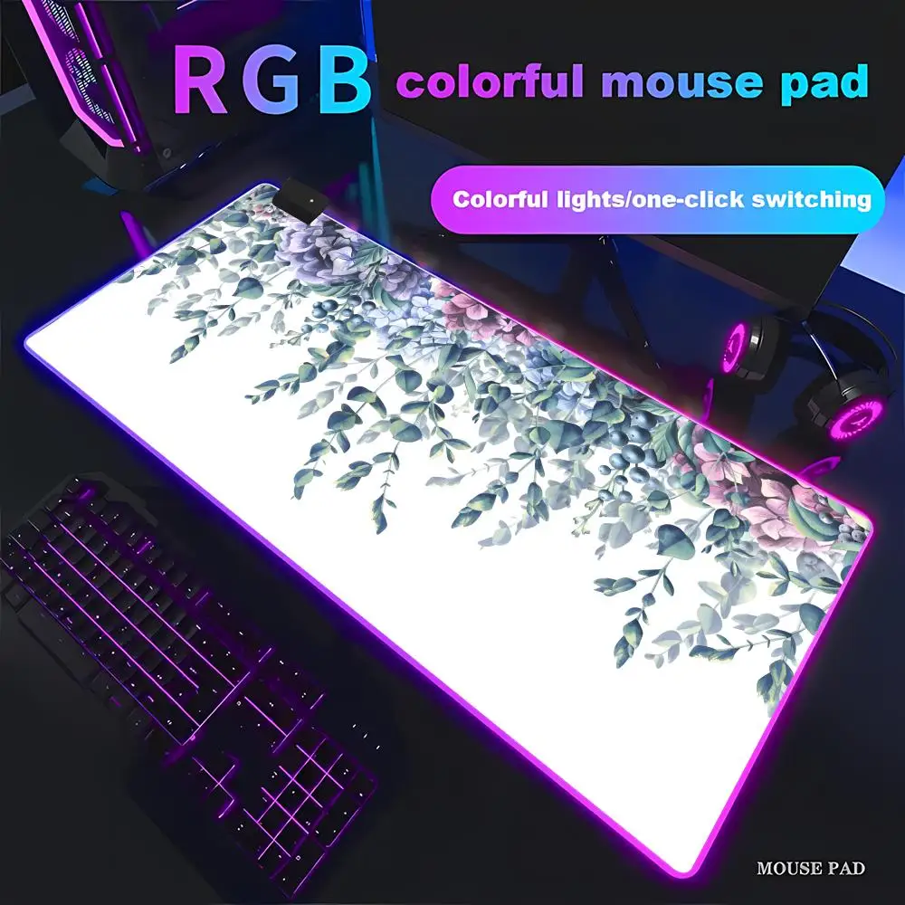 Игровой коврик для мыши Aesthetics Plant Mouse Pad с цветами и зелеными листьями, RGB-подсветка, HD, большой размер XXL, светодиодный, для ПК, нескользящий
Игровой коврик для мыши Aesthetics Plant Mouse Pad с цветами и зелеными листьями, RGB-подсветка, HD, большой размер XXL, светодиодный, для ПК, нескользящий