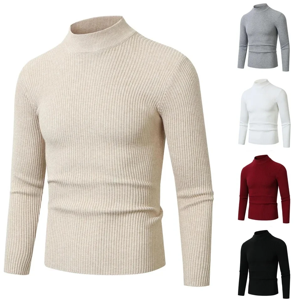 Mens Turtleneck Sweater Autumn Knitted Pullovers Lightweight Ribbed Long Sleeve Sweaters Male Solid Casual Knitwear
Mens Turtleneck Sweater Autumn Knitted Pullovers Lightweight Ribbed Long Sleeve Sweaters Male Solid Casual Knitwear