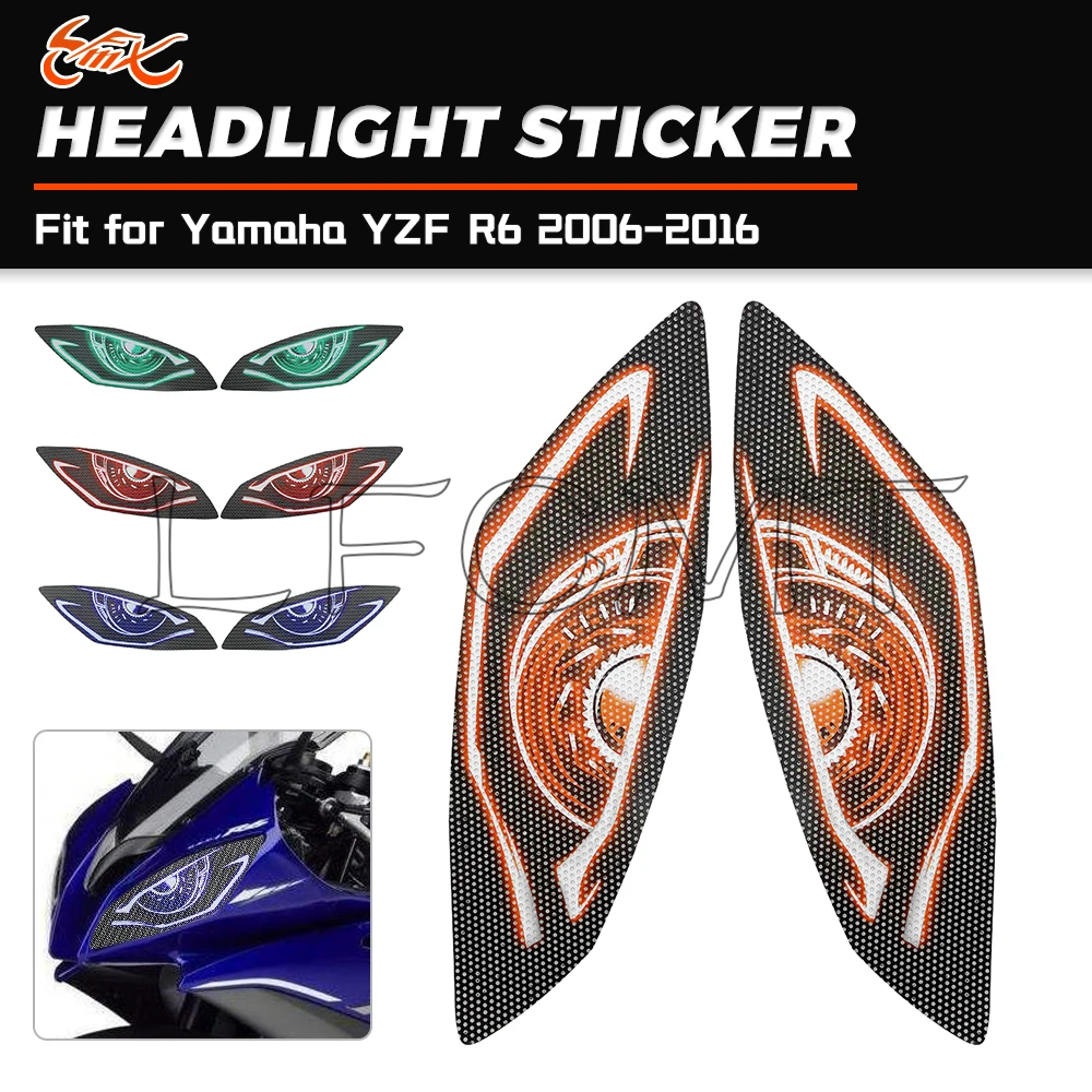 Fit for Yamaha YZF-R6 YZF R6 YZFR6 2006-2016 Motorcycle Front Fairing Headlight Guard Sticker Head Light Protection Decals
Fit for Yamaha YZF-R6 YZF R6 YZFR6 2006-2016 Motorcycle Front Fairing Headlight Guard Sticker Head Light Protection Decals