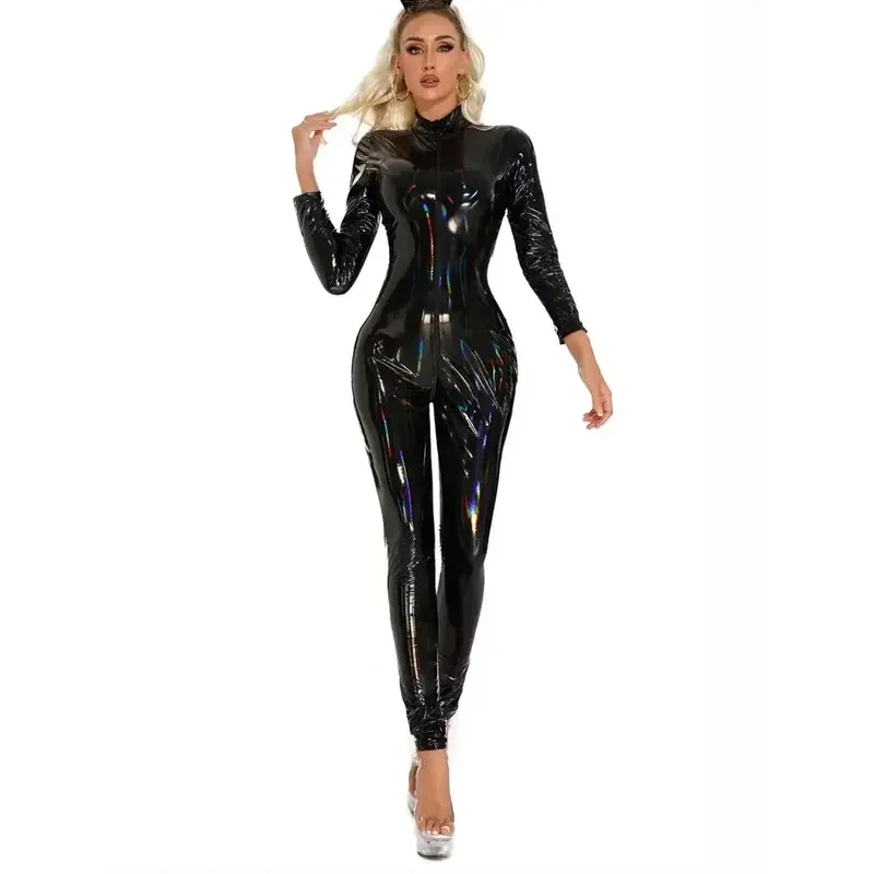 Unisex Laser Wet Look PVC Catsuit Shiny PU Leather Zipper Open Cross Bodysuit Panty Cosplay Leotard Sexy Jumpsuit
Unisex Laser Wet Look PVC Catsuit Shiny PU Leather Zipper Open Cross Bodysuit Panty Cosplay Leotard Sexy Jumpsuit