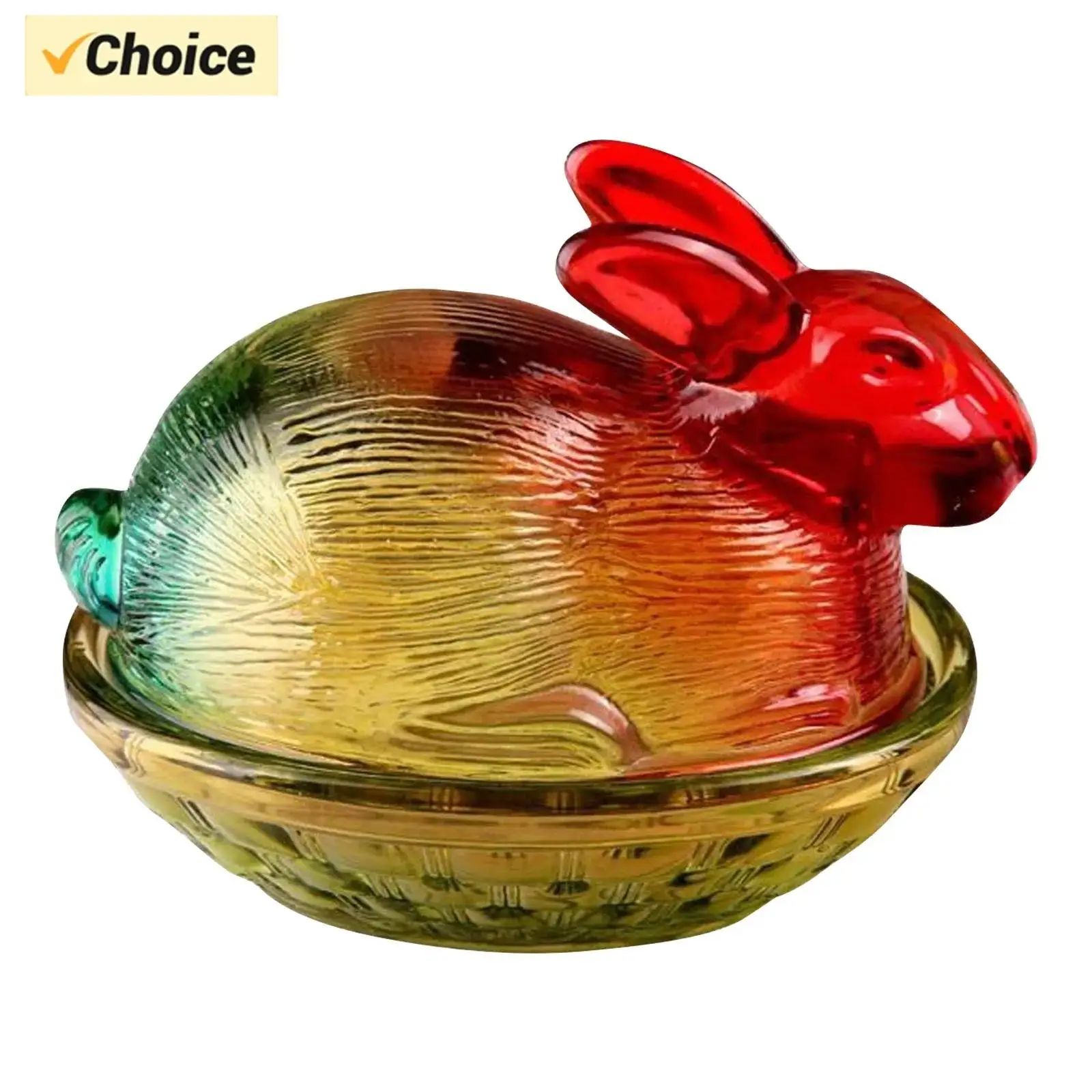 Забавная ваза для конфет в виде кролика с крышкой, стеклянная конфетница с крышкой, разноцветная настольная тарелка для десертов, миска для закусок, поднос для яиц
Забавная ваза для конфет в виде кролика с крышкой, стеклянная конфетница с крышкой, разноцветная настольная тарелка для десертов, миска для закусок, поднос для яиц