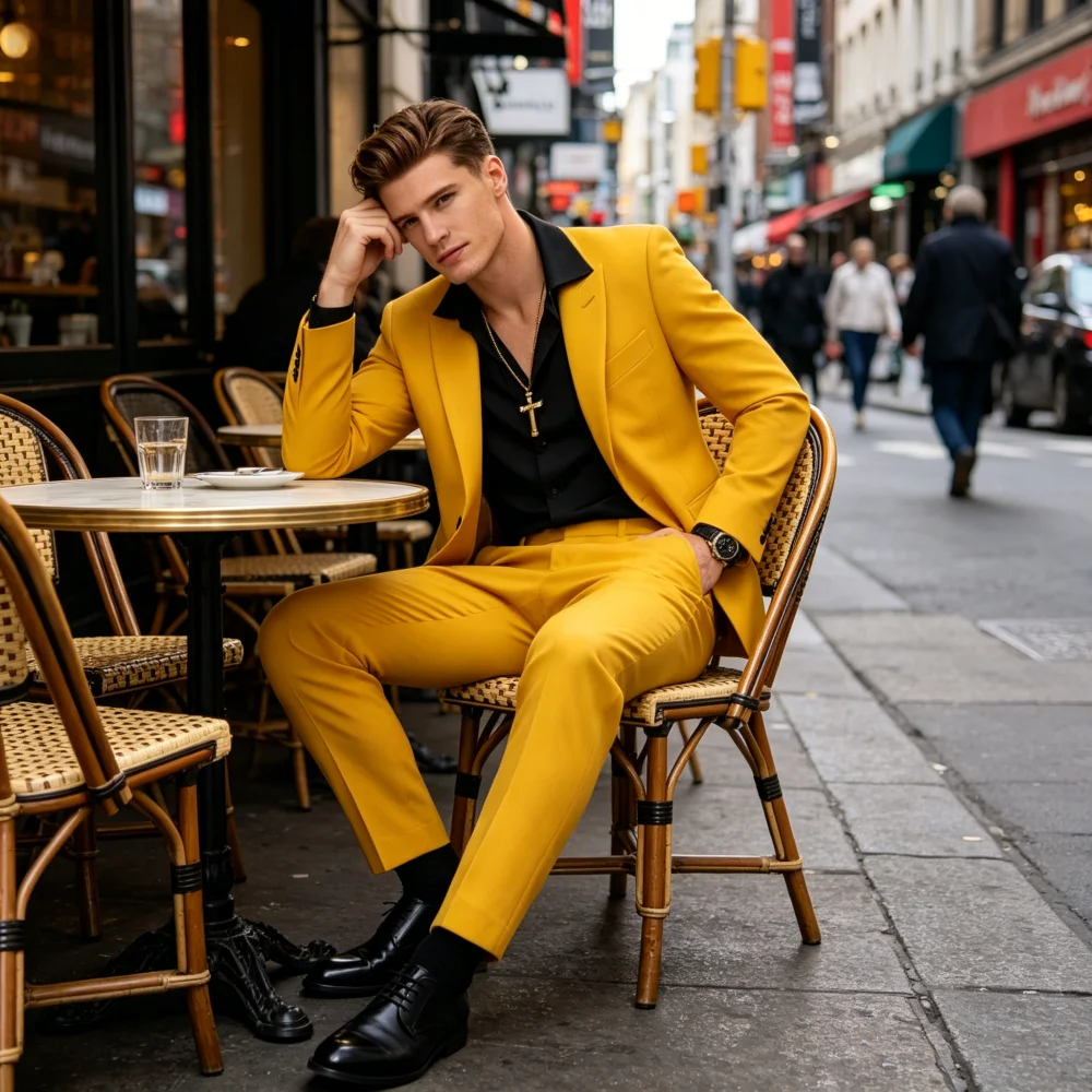 Men's Slim Fit Two-Piece Suit Set Solid Color Casual Wear Formal Business Wedding Fashion
Men's Slim Fit Two-Piece Suit Set Solid Color Casual Wear Formal Business Wedding Fashion