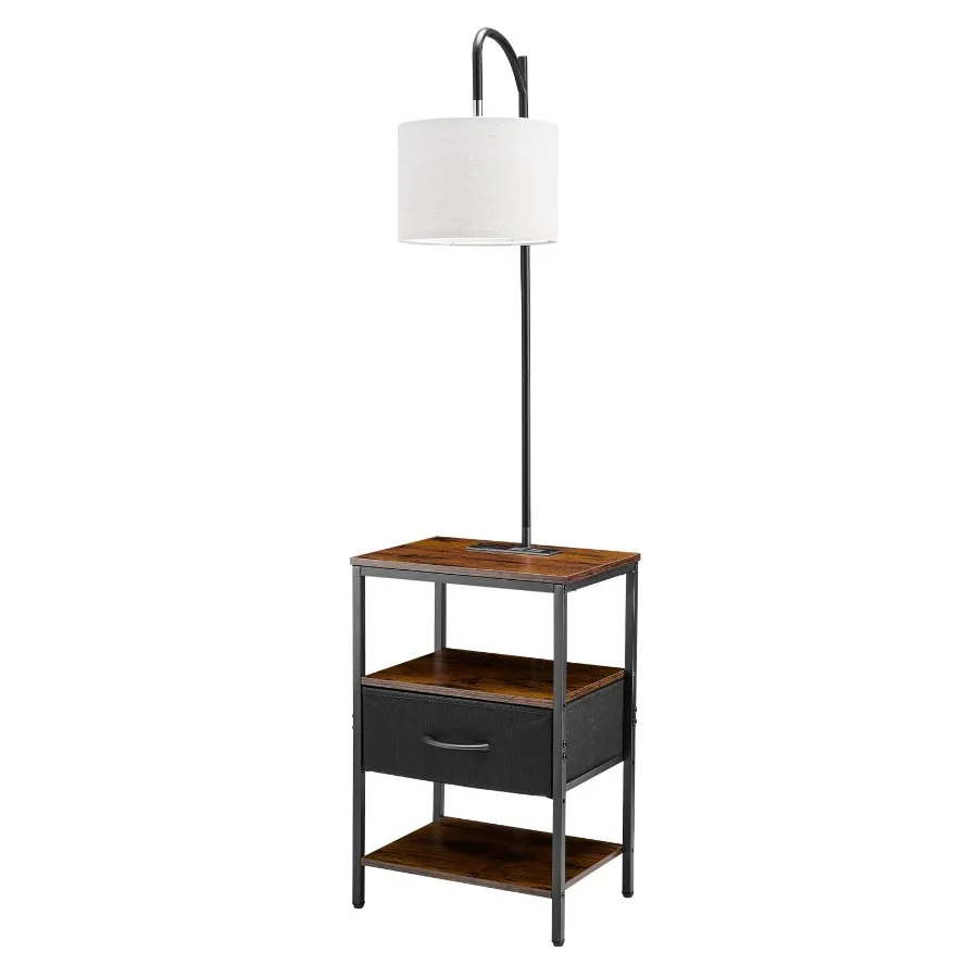 Floor Lamp with Table 3-Tier End Table with Drawer and Adjustable Lighting Modern Nightstand with USB Type C and AC Charging Po
Floor Lamp with Table 3-Tier End Table with Drawer and Adjustable Lighting Modern Nightstand with USB Type C and AC Charging Po