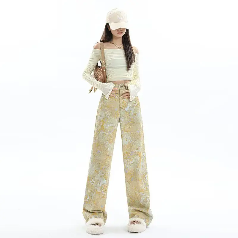 Women's Yellow Y2K High-Waisted Jeans Baggy Aesthetic Denim Trousers Harajuku Streetwear Jean Pants 90s Vintage 2000s
Women's Yellow Y2K High-Waisted Jeans Baggy Aesthetic Denim Trousers Harajuku Streetwear Jean Pants 90s Vintage 2000s