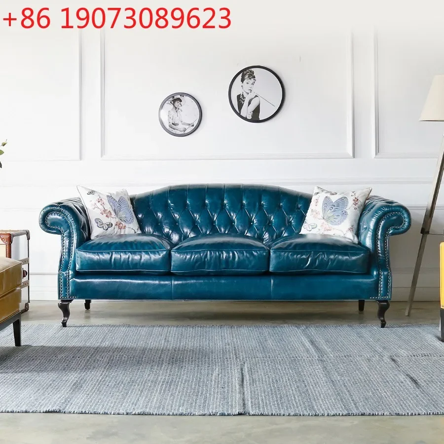 American leather sofa retro oil wax leather old light luxury simple American double triple sofa
American leather sofa retro oil wax leather old light luxury simple American double triple sofa