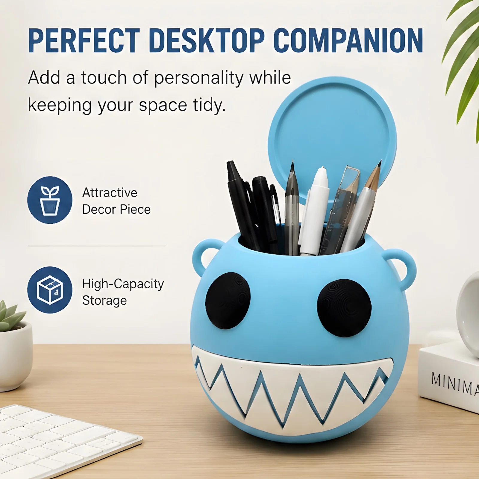 Cute 3D Printed Monster Desk Organizer Funny Storage Box Large Capacity Pen Holder Desktop Container Kawaii Room Decor Accessory
Cute 3D Printed Monster Desk Organizer Funny Storage Box Large Capacity Pen Holder Desktop Container Kawaii Room Decor Accessory