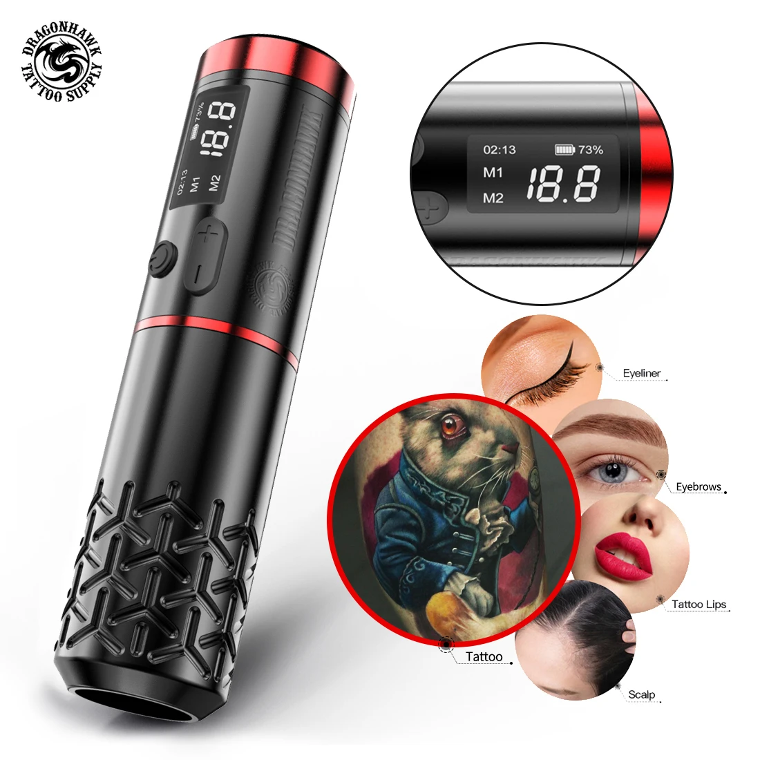 Dragonhawk Armor Pro Professional Wireless Rotary Tattoo Machine Portable Power Coreless Motor LED Digital Display Battery Pen
Dragonhawk Armor Pro Professional Wireless Rotary Tattoo Machine Portable Power Coreless Motor LED Digital Display Battery Pen