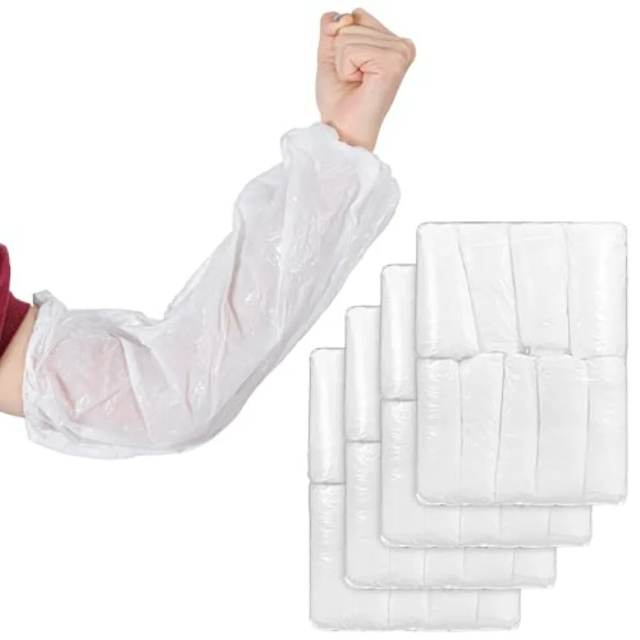 400Pcs Disposable Arm Sleeves Covers, 17.7" Long Waterproof PE Oversleeves with Elastic Cuffs for Painting, Cleaning, Tattooing
400Pcs Disposable Arm Sleeves Covers, 17.7" Long Waterproof PE Oversleeves with Elastic Cuffs for Painting, Cleaning, Tattooing