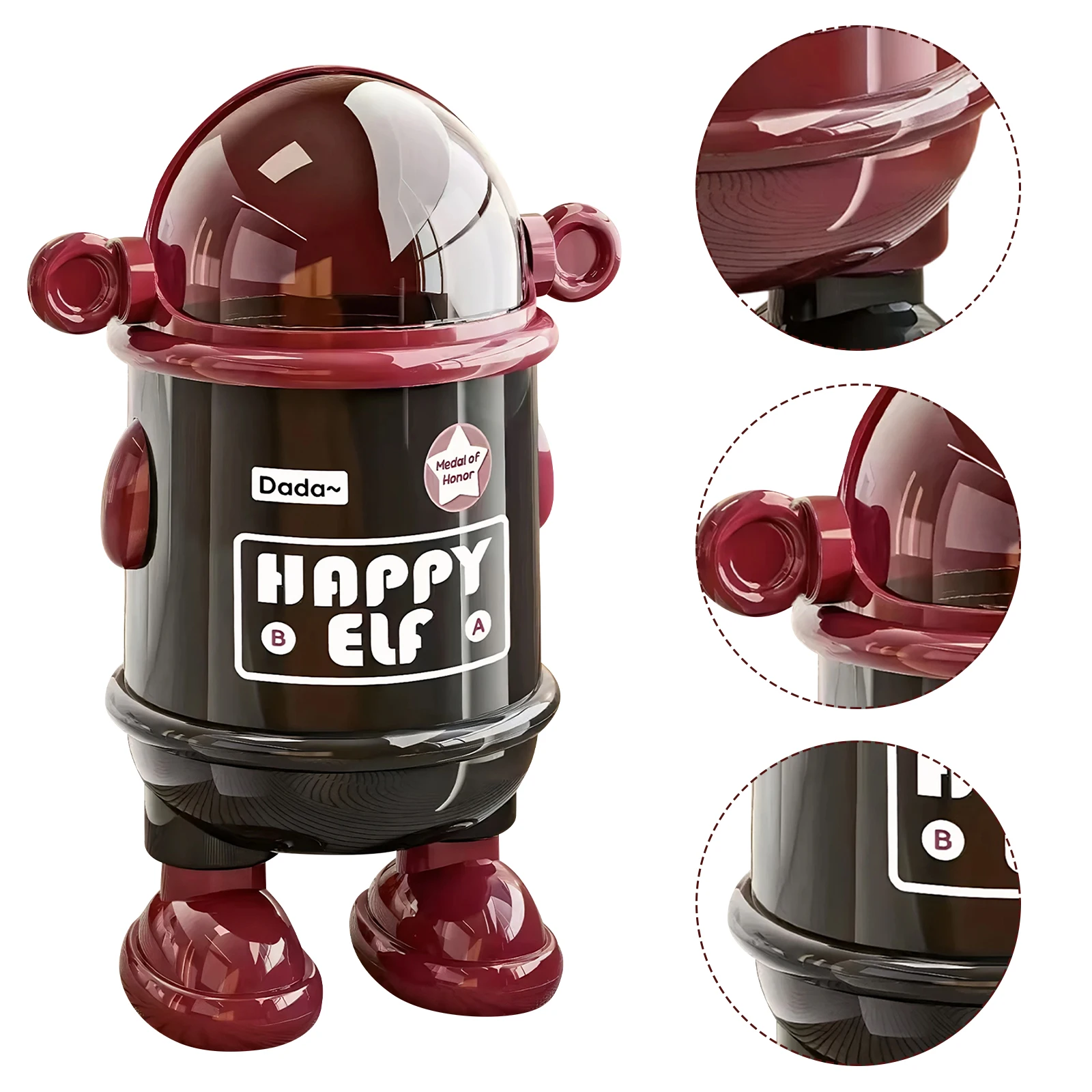 Robot Trash Can w/Lid Plastic Garbage Can for Home Office Dorm (Standing Red)
Robot Trash Can w/Lid Plastic Garbage Can for Home Office Dorm (Standing Red)