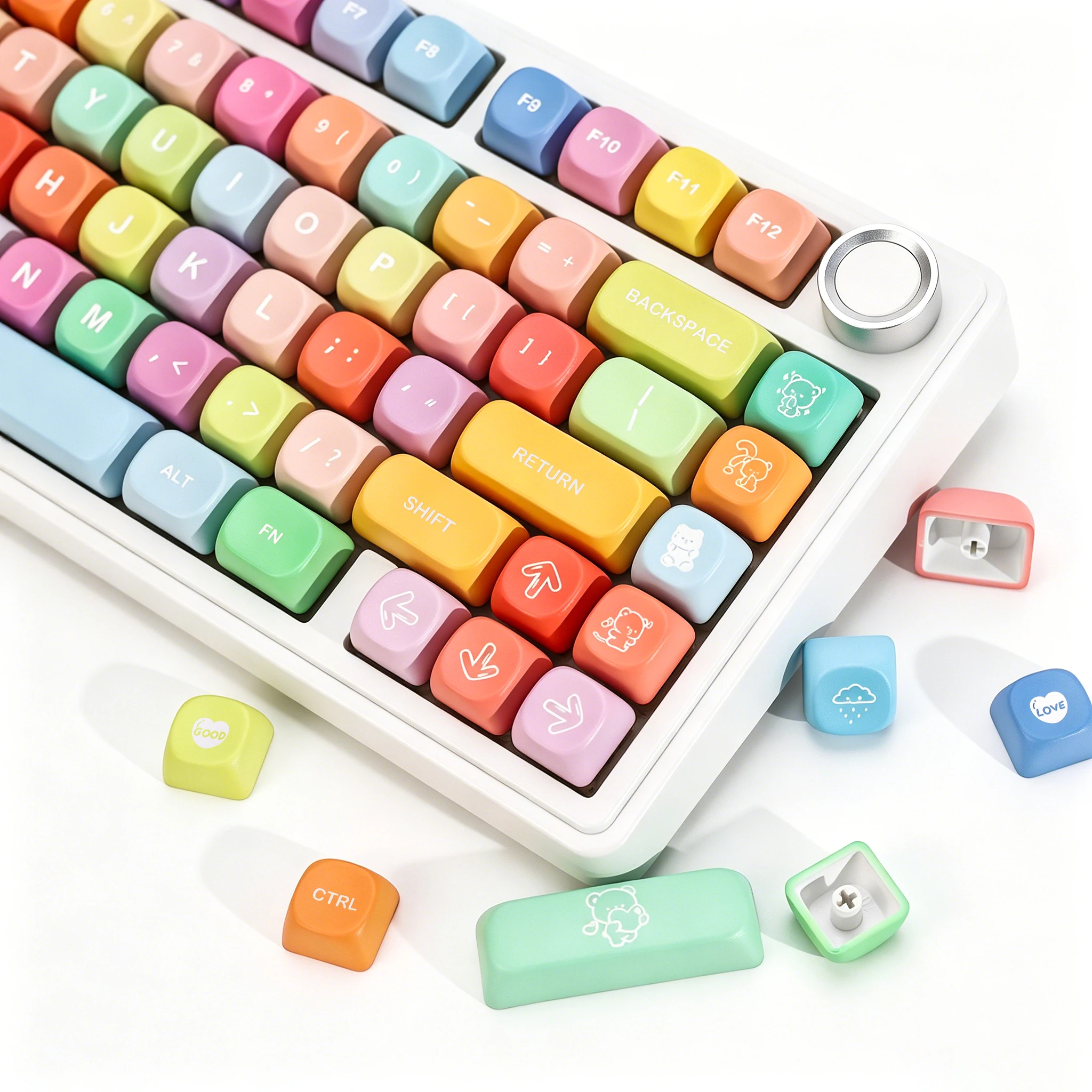 KBDiy Gummy Bears Theme Keycaps Cute KOA MOA Profile PBT Keycap ISO Custom DIY For 60 Gaming Mechanical Keyboard KIT Key Caps
KBDiy Gummy Bears Theme Keycaps Cute KOA MOA Profile PBT Keycap ISO Custom DIY For 60 Gaming Mechanical Keyboard KIT Key Caps