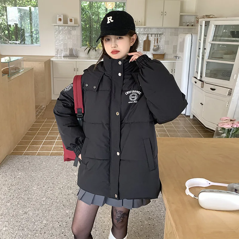 Черное короткое пуховое хлопковое пальто в студенческом стиле, комплект униформы, осенне-зимнее толстое теплое хлопковое пальто, зимнее пальто средней длины
Черное короткое пуховое хлопковое пальто в студенческом стиле, комплект униформы, осенне-зимнее толстое теплое хлопковое пальто, зимнее пальто средней длины