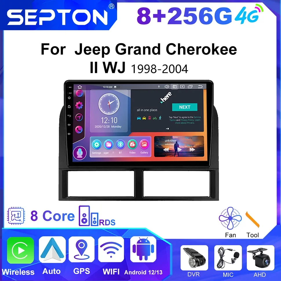 SEPTON Android автомобильный стерео радио мультимедийный плеер для Jeep Grand Cherokee II WJ 1998-2004 навигация GPS CarPlay 2Din головное устройство
SEPTON Android автомобильный стерео радио мультимедийный плеер для Jeep Grand Cherokee II WJ 1998-2004 навигация GPS CarPlay 2Din головное устройство
