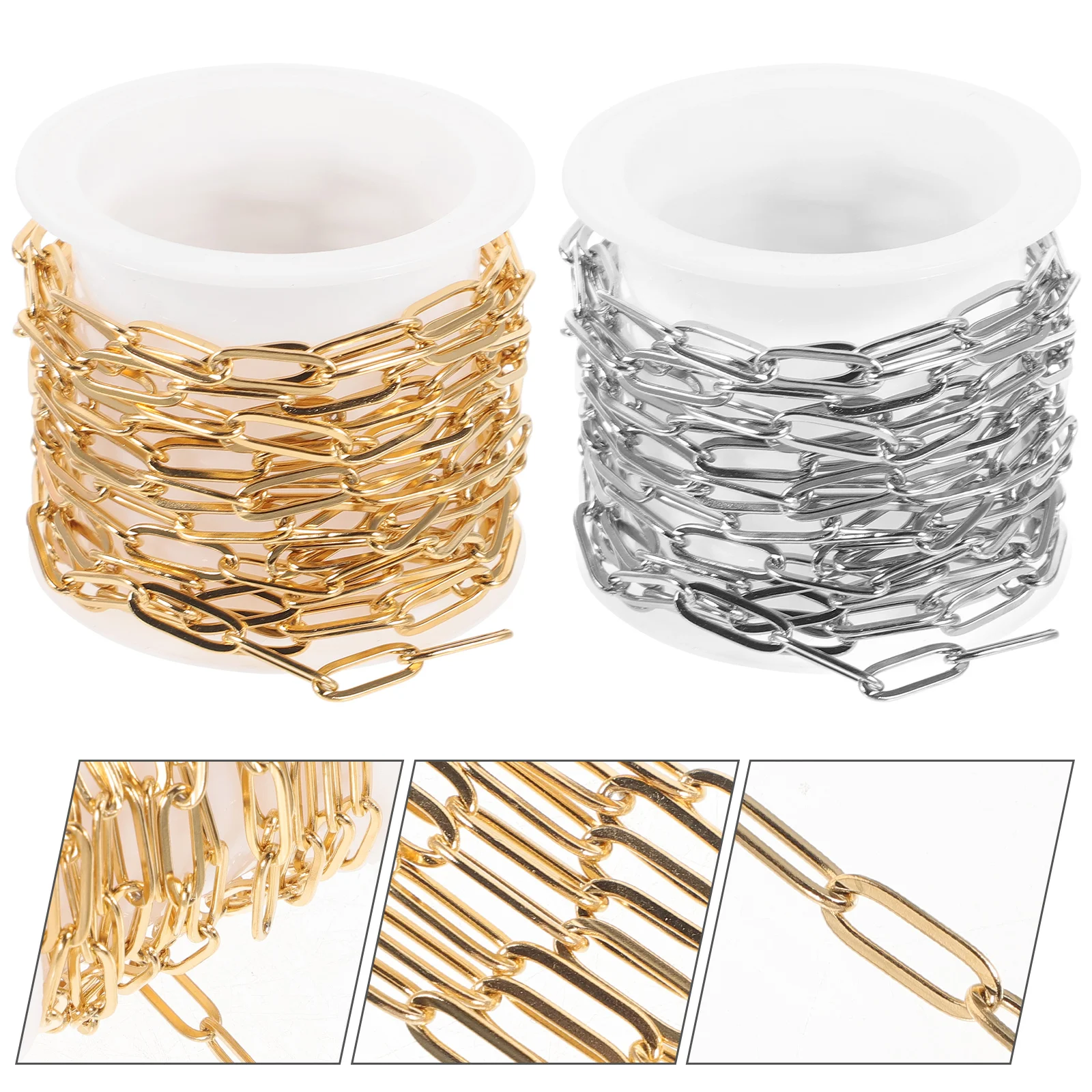 2 Pcs Paper Clip Chain Paperclip Necklace Chains Bracelet for Jewelry Making Gold Decor DIY Snake Charms Stainless Steel
2 Pcs Paper Clip Chain Paperclip Necklace Chains Bracelet for Jewelry Making Gold Decor DIY Snake Charms Stainless Steel