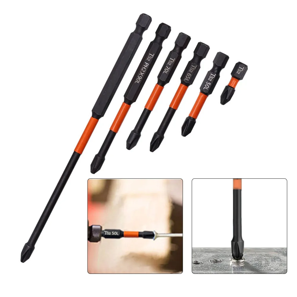 6pcs PH2 Impact Screwdriver Bit Magnetic Alloy Steel Phosphating 1/4Inch Hex Shank Cross Screwdriver For Hand Drills 25-150mm
6pcs PH2 Impact Screwdriver Bit Magnetic Alloy Steel Phosphating 1/4Inch Hex Shank Cross Screwdriver For Hand Drills 25-150mm