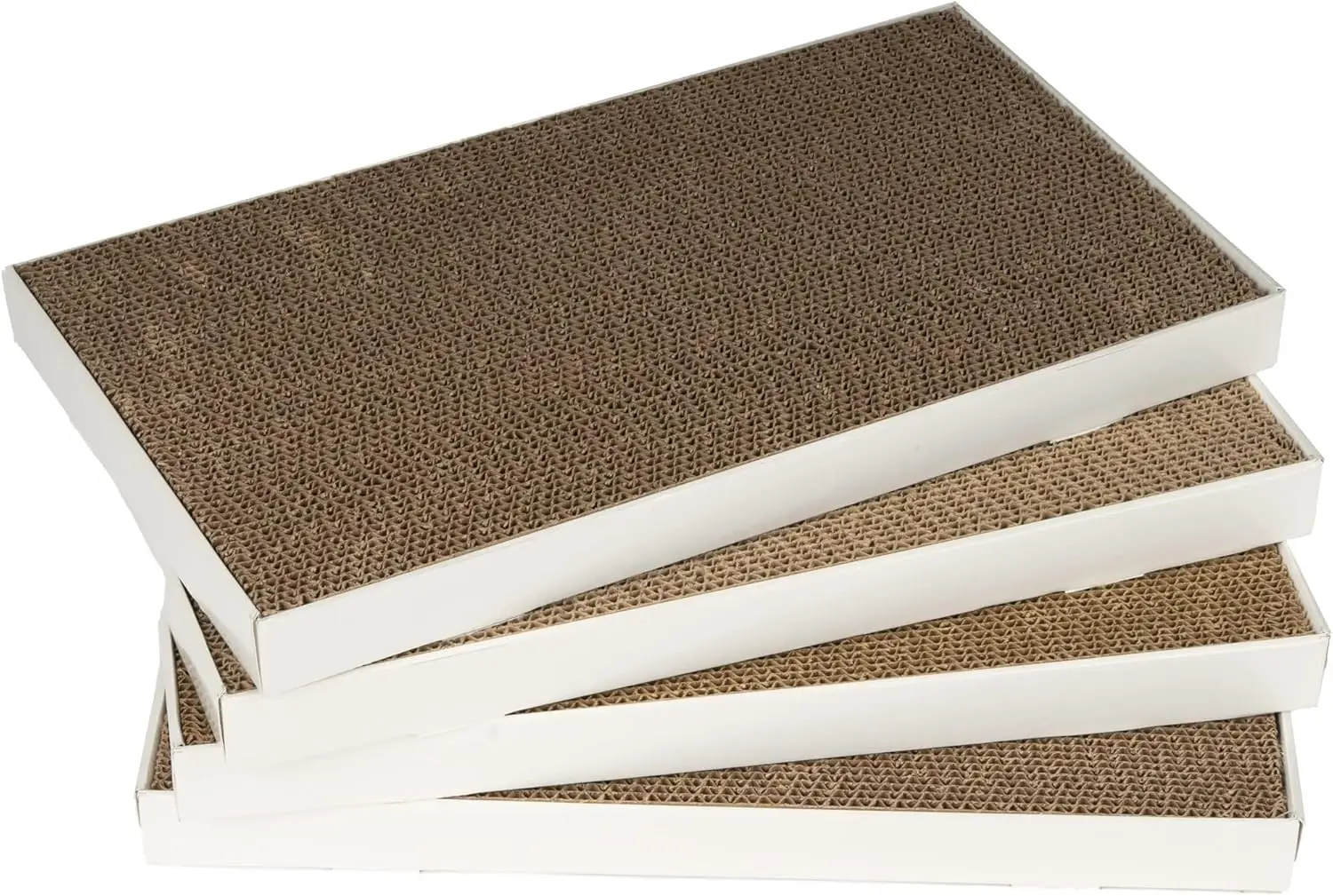 Corrugated Cardboard Cat Scratcher, Scratching Board, Reversible, 17.4" x 10", White, 4-Pack for Indoor Cats, Supports Natural
Corrugated Cardboard Cat Scratcher, Scratching Board, Reversible, 17.4" x 10", White, 4-Pack for Indoor Cats, Supports Natural