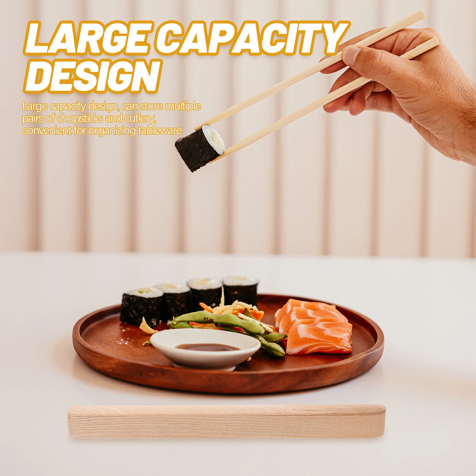 1pc Wooden Chopsticks Box Sturdy Natural Food-Grade Large Capacity Travel Cutlery Organizer Japanese Style Portable Dustproof
1pc Wooden Chopsticks Box Sturdy Natural Food-Grade Large Capacity Travel Cutlery Organizer Japanese Style Portable Dustproof