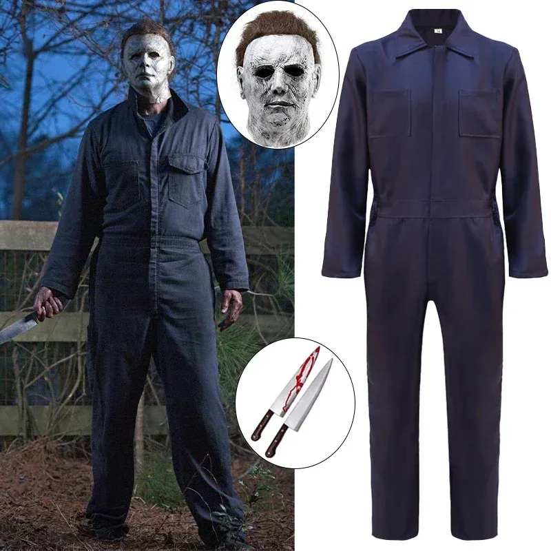 Michael Myers Cosplay Jumpsuits Man Bleach Halloween Costume Outfits Bodysuit Mask Knife Halloween Carnival Suit Clothing
Michael Myers Cosplay Jumpsuits Man Bleach Halloween Costume Outfits Bodysuit Mask Knife Halloween Carnival Suit Clothing