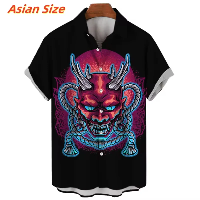 Japanese Ghost Mask Pattern Hawaiian Shirt For Men Cool Wave 3D Printed Short Sleeves Summer Aloha Shirts Lapel Blouses Tops
Japanese Ghost Mask Pattern Hawaiian Shirt For Men Cool Wave 3D Printed Short Sleeves Summer Aloha Shirts Lapel Blouses Tops