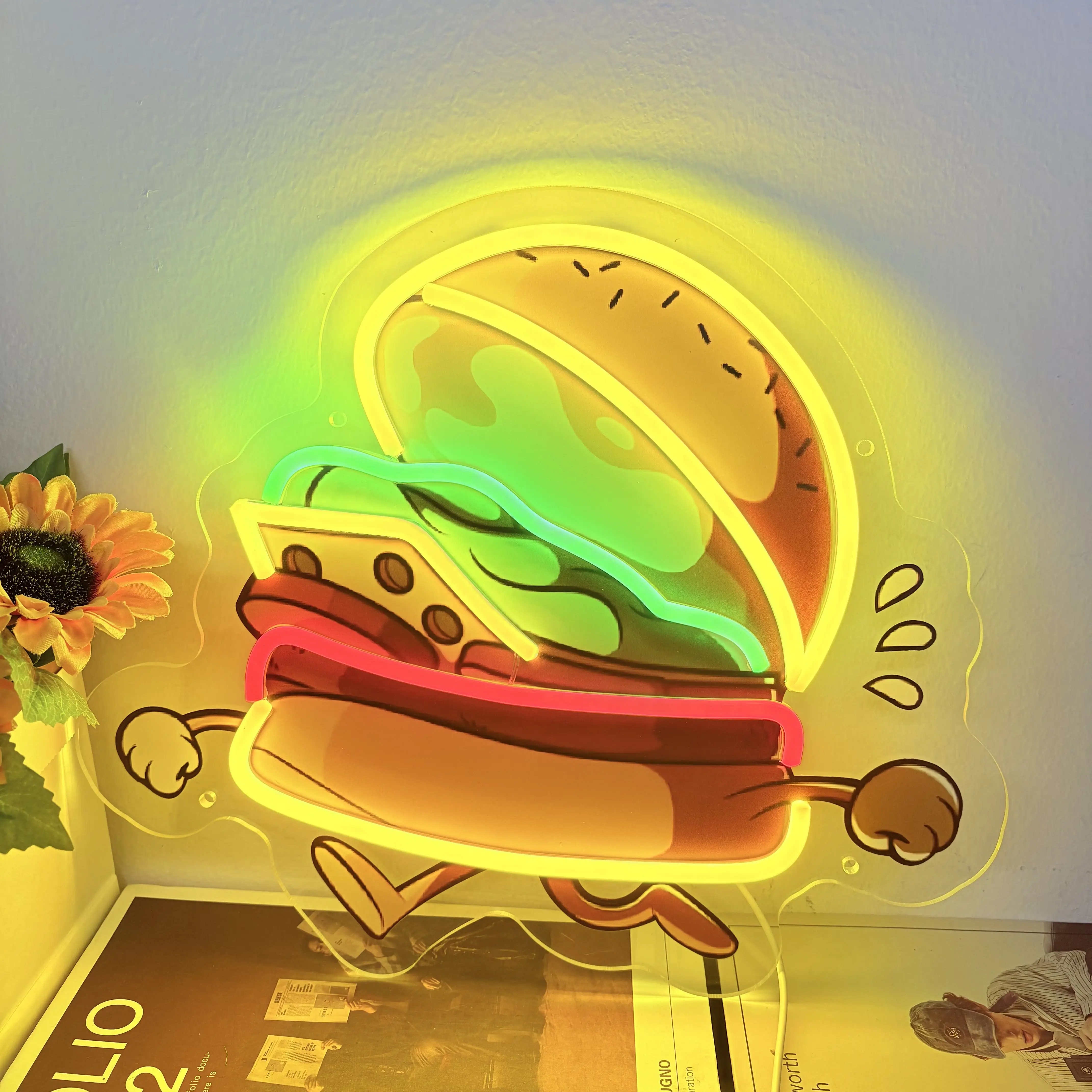 Burger Running Neon Sign Pop Art Wall Art Decor Aesthetics Fast Food Restaurant Neon Bar Club Pub UV Printed USB Sign
Burger Running Neon Sign Pop Art Wall Art Decor Aesthetics Fast Food Restaurant Neon Bar Club Pub UV Printed USB Sign