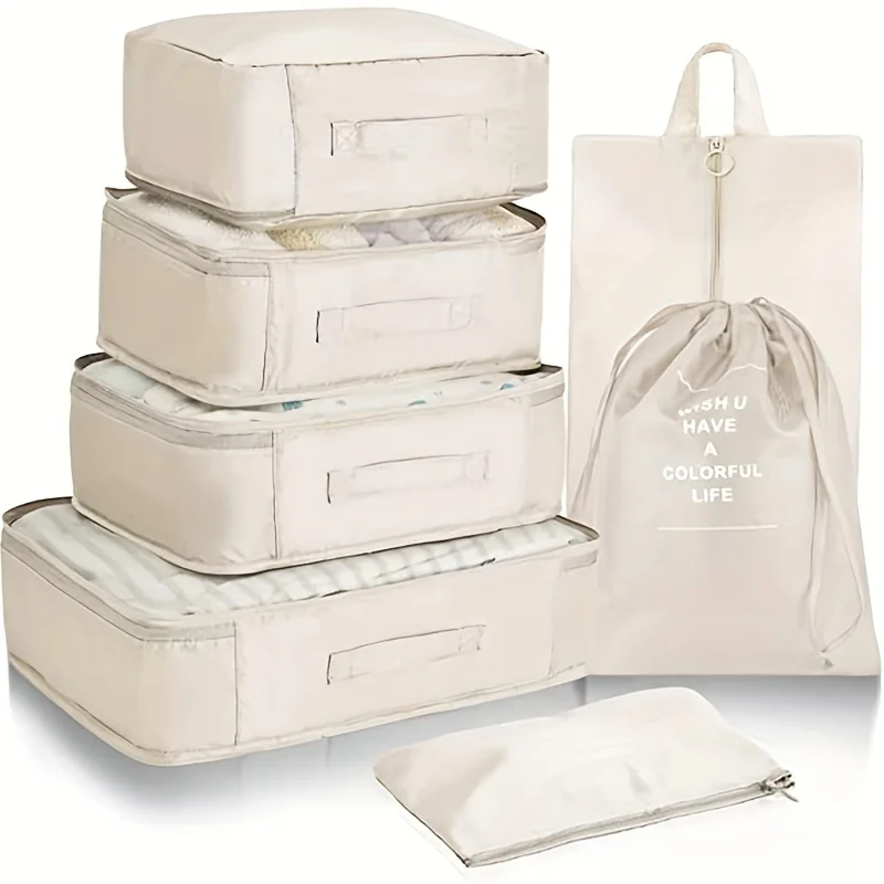 7pcs Set of 6 Travel Packing Cubes - Portable Mesh Luggage Bags for Underwear, Clothes, and Shoes - Organize Your Travel with
7pcs Set of 6 Travel Packing Cubes - Portable Mesh Luggage Bags for Underwear, Clothes, and Shoes - Organize Your Travel with