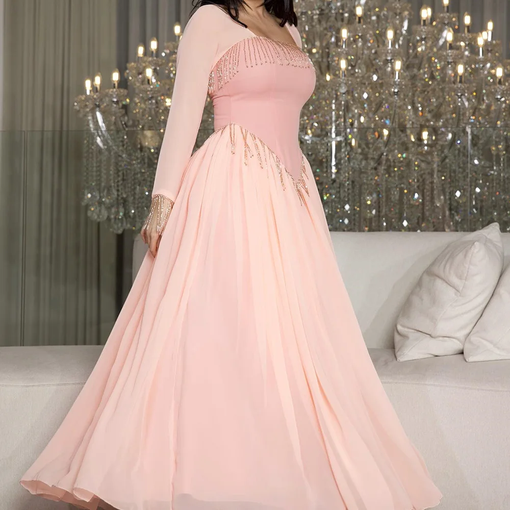 Customized A-Line Prom Dresses Ankle-Length Square Collar Full Sleeve Evening Gown Fashion Sequined Tassel Draped Party Gown
Customized A-Line Prom Dresses Ankle-Length Square Collar Full Sleeve Evening Gown Fashion Sequined Tassel Draped Party Gown