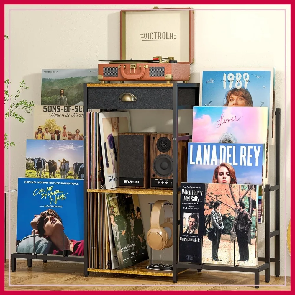 Record Player Stand with Vinyl Storage, 8-Tier Display Shelf Holds Up to 200 Albums, Turntable Cabinet with Record Holder for Living Room
Record Player Stand with Vinyl Storage, 8-Tier Display Shelf Holds Up to 200 Albums, Turntable Cabinet with Record Holder for Living Room