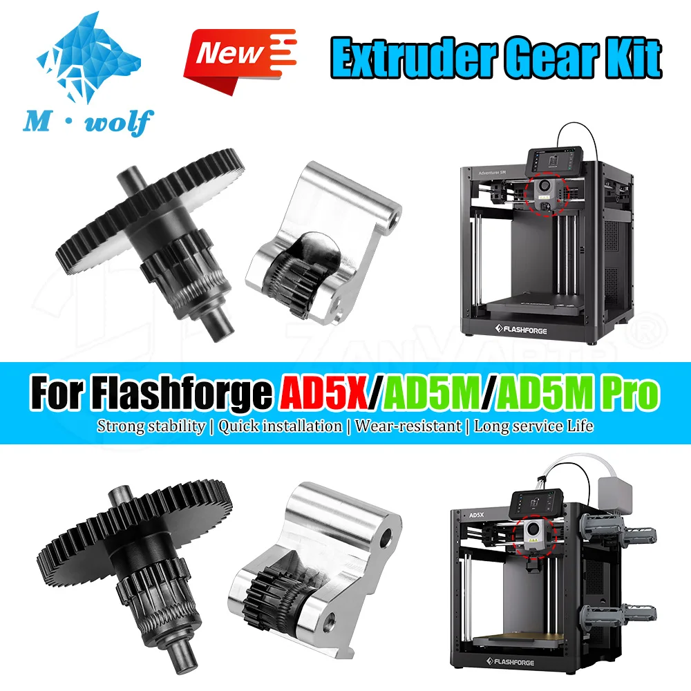 Upgraded Hardened Steel Extrusion Feeding Gear Spare Parts Compatible Flashforge AD5X AD5M AD5M Pro 3D Printing Extruder Parts
Upgraded Hardened Steel Extrusion Feeding Gear Spare Parts Compatible Flashforge AD5X AD5M AD5M Pro 3D Printing Extruder Parts